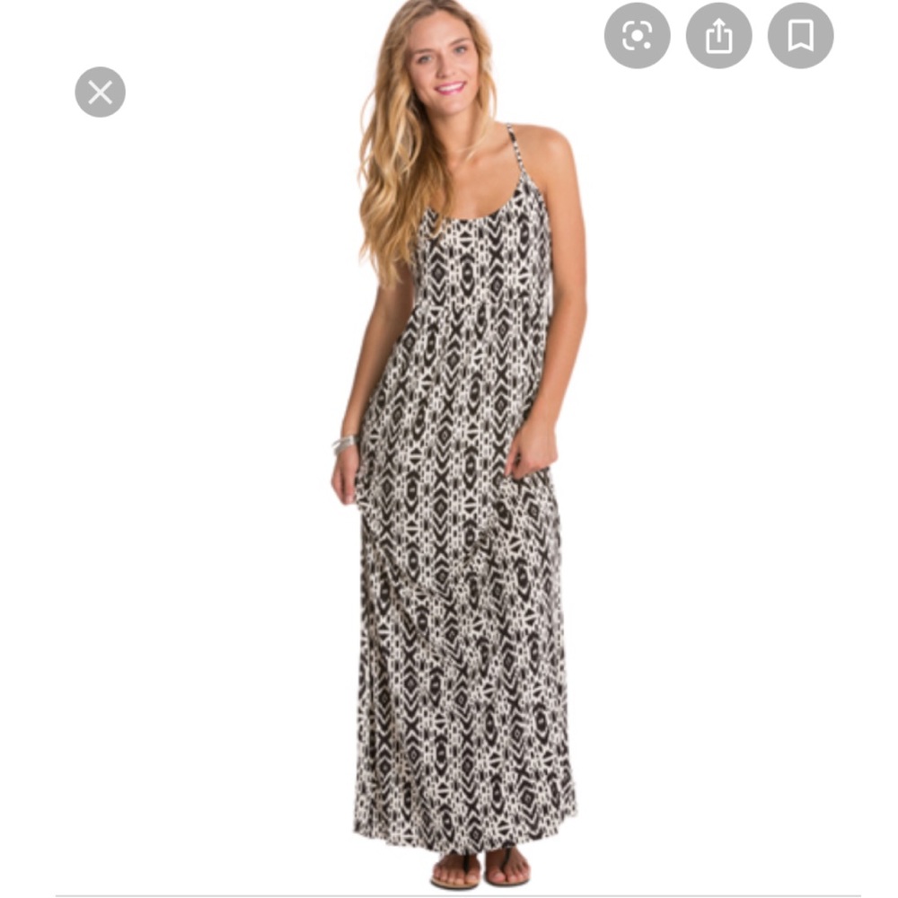 Black & White Tribal Print Maxi Dress